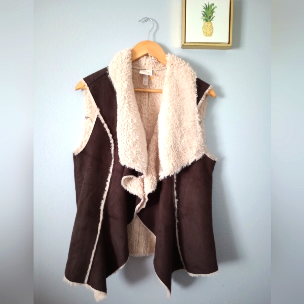 Vest Faux  Sherpa Knox Rose  XL color brown   excellent condition  super warm